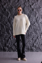 Bisiklet Yaka Oversize Basic Triko Kazak