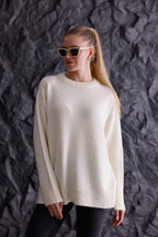 Bisiklet Yaka Oversize Basic Triko Kazak