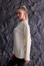 Bisiklet Yaka Oversize Basic Triko Kazak