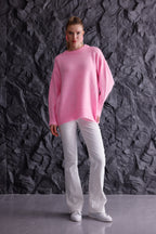 Bisiklet Yaka Oversize Basic Triko Kazak