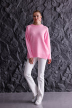 Bisiklet Yaka Oversize Basic Triko Kazak