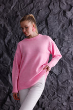 Bisiklet Yaka Oversize Basic Triko Kazak