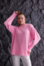 Bisiklet Yaka Oversize Basic Triko Kazak