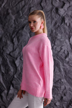 Bisiklet Yaka Oversize Basic Triko Kazak