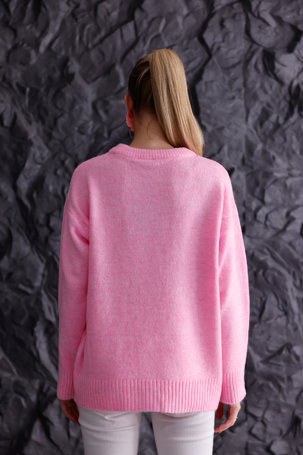 Bisiklet Yaka Oversize Basic Triko Kazak