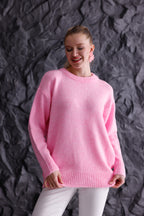 Bisiklet Yaka Oversize Basic Triko Kazak