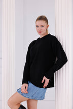 Bisiklet Yaka Oversize Basic Triko Kazak