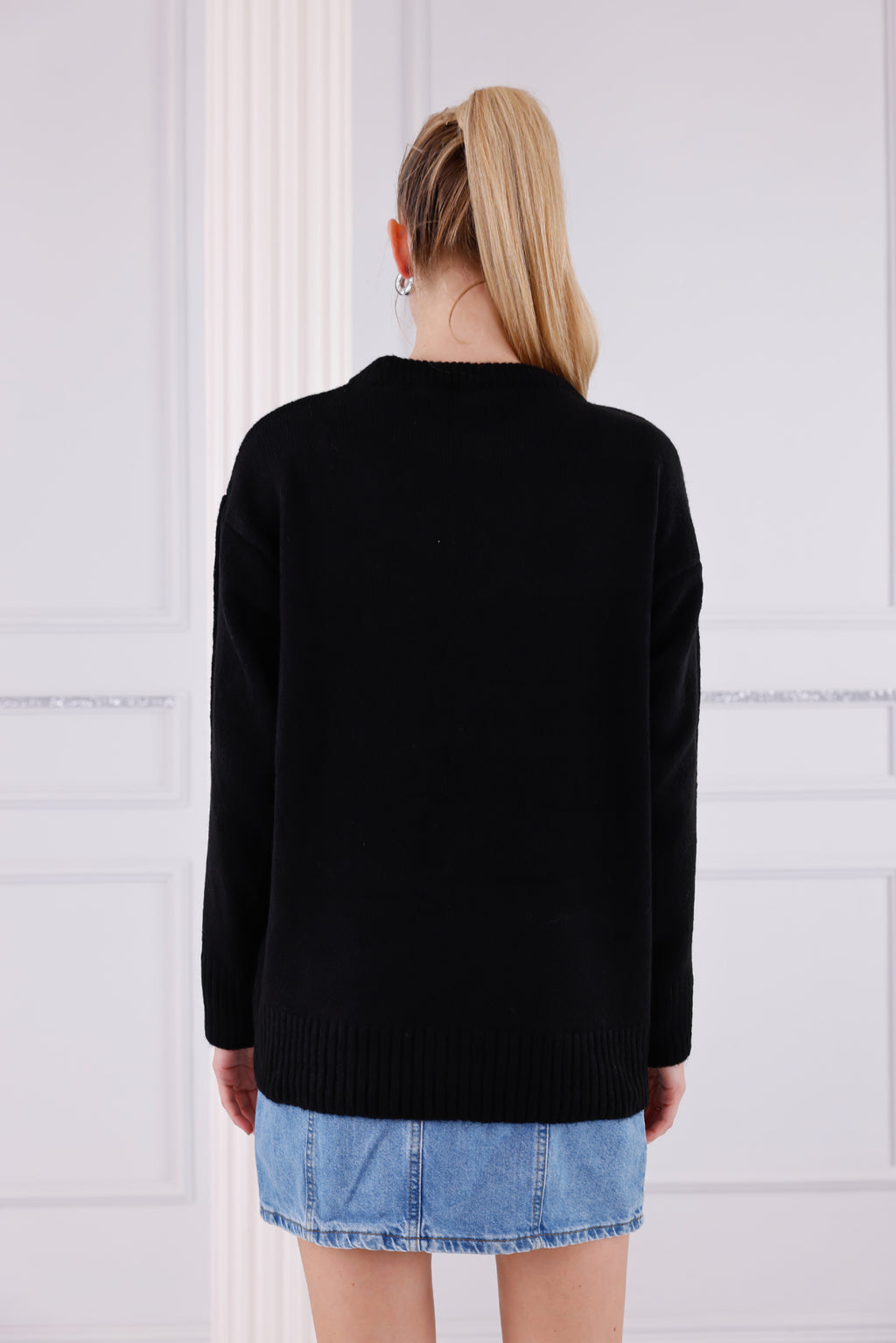 Bisiklet Yaka Oversize Basic Triko Kazak