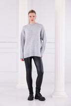 Bisiklet Yaka Oversize Basic Triko Kazak