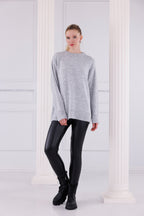 Bisiklet Yaka Oversize Basic Triko Kazak