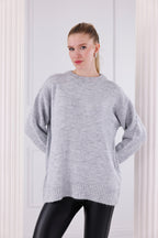 Bisiklet Yaka Oversize Basic Triko Kazak