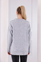 Bisiklet Yaka Oversize Basic Triko Kazak